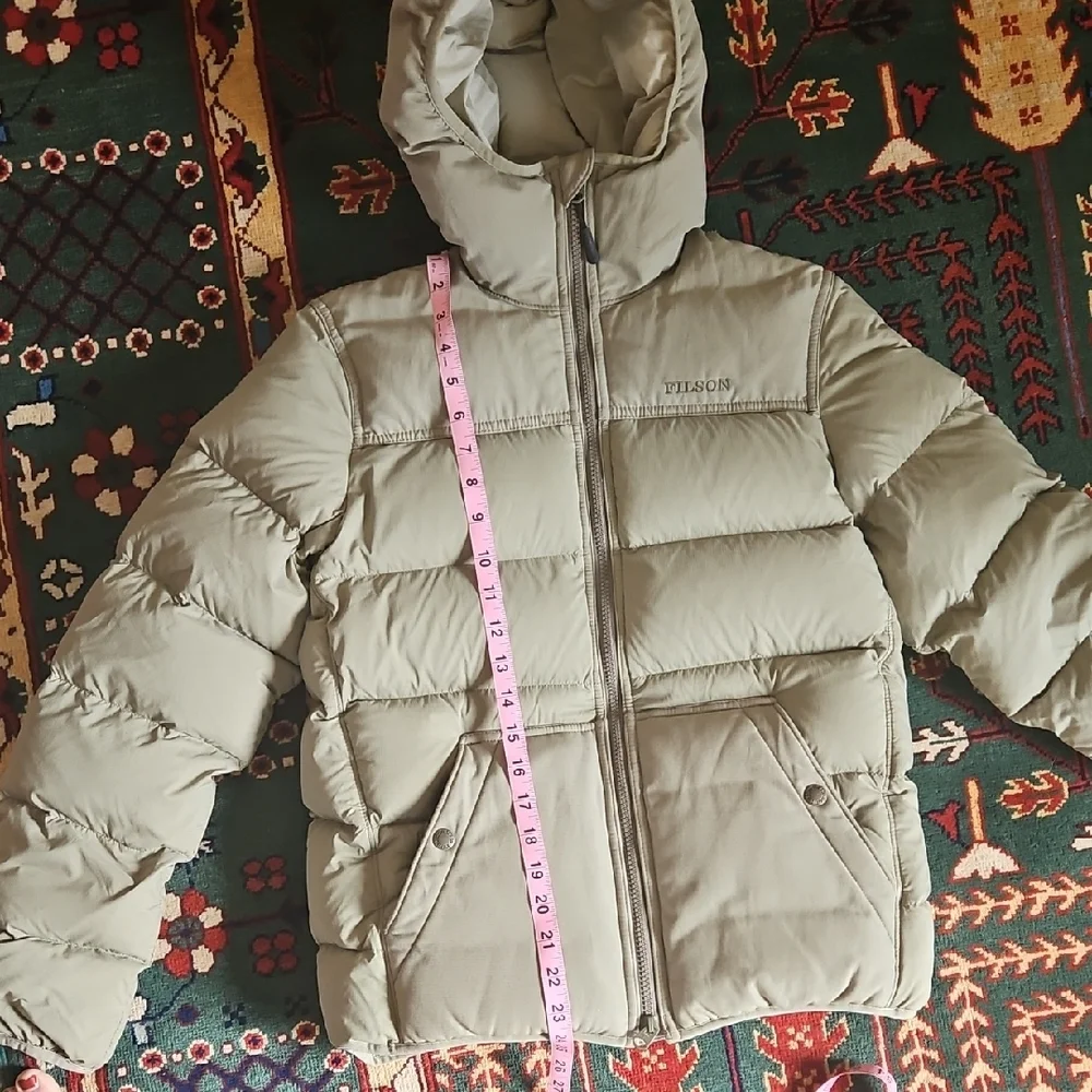 Filson Down Hooded Puffer Jacket in Light Sage - Picture 7 of 10